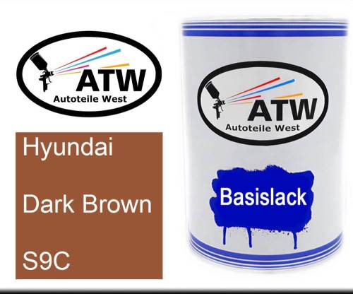 Hyundai, Dark Brown, S9C: 500ml Lackdose, von ATW Autoteile West.